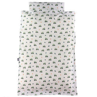 Nørgaard Madsens Sengetøj - Junior - Hvid m. Grønne Traktorer
