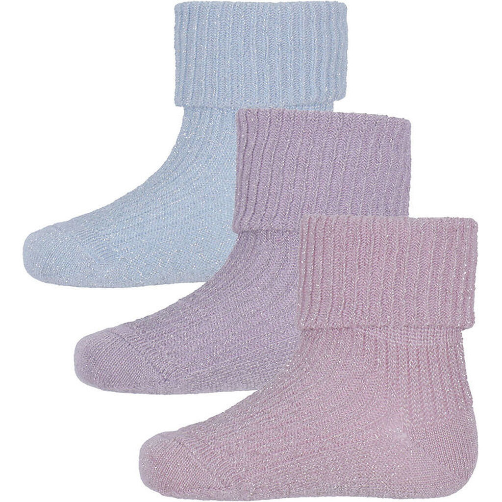 MP Strømper - Bambus - 3-pak - Ida - Ice Heather m. Glimmer