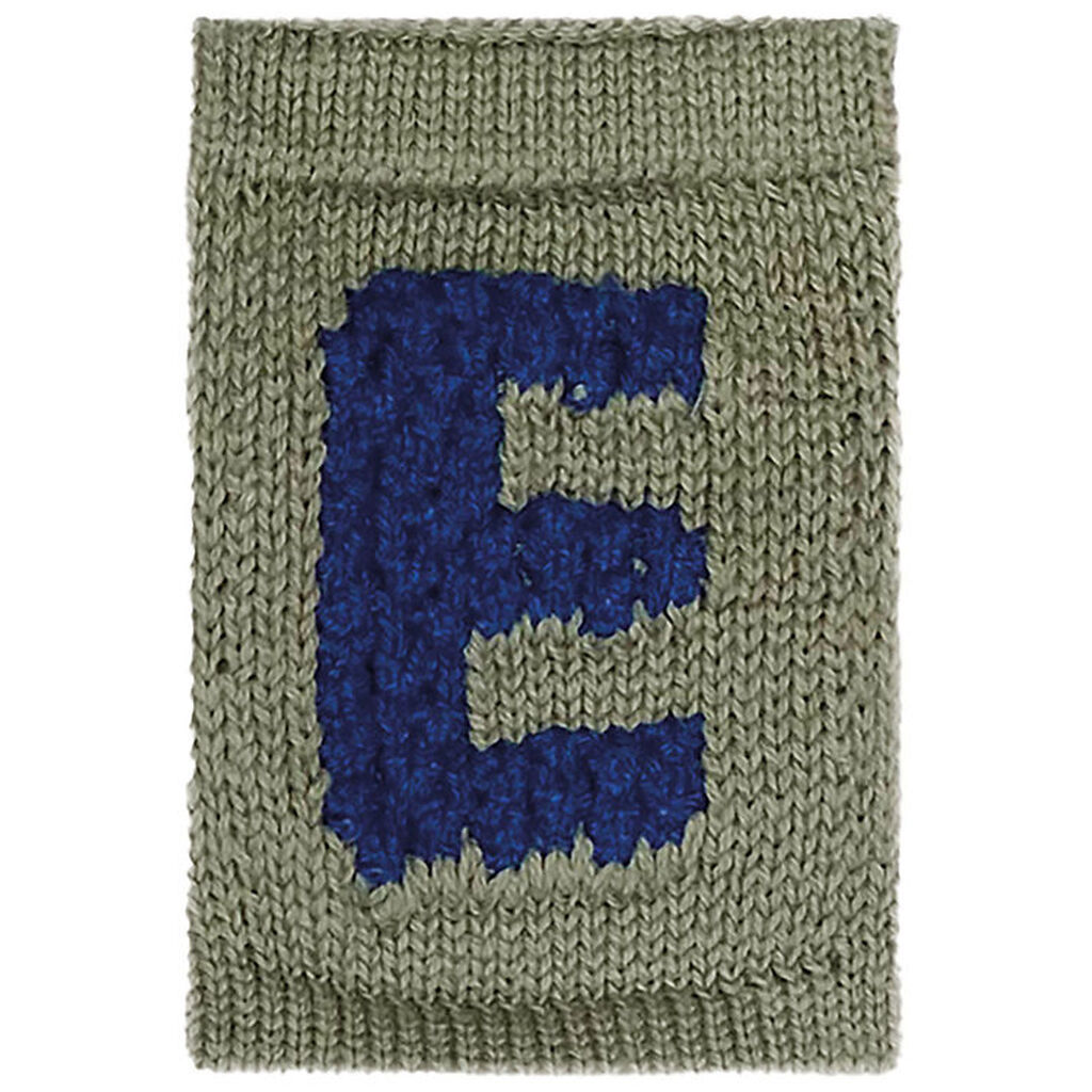 Smallstuff Strikket Bogstav - E - Blå Alfabet