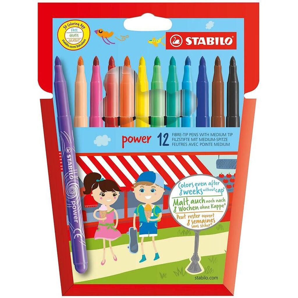 Stabilo Tuscher - Power - 12 stk. - Multifarvet