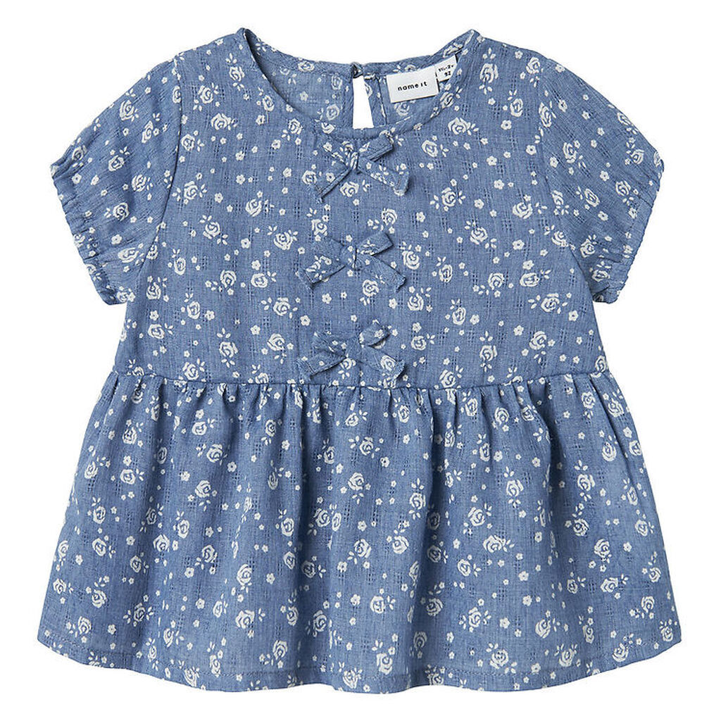 Name It Top - NmfHagy - Bleached Denim m. Blomster