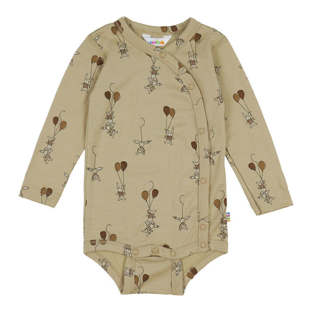 Joha Slå-Om Body l/æ - Uld - Beige m. Kaniner