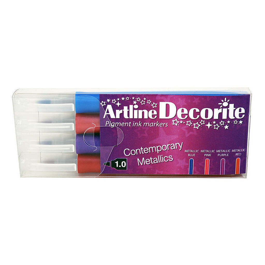 Artline Tuscher - Decorite Brush - 4 stk. - Contemporary Metalli