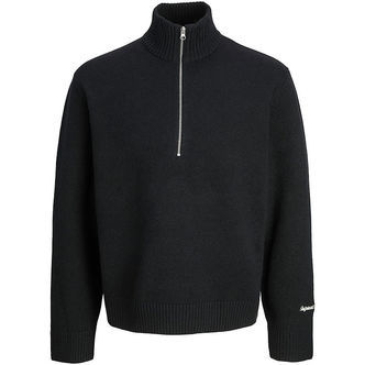 Jack & Jones Bluse - Strik - Half Zip - JorNorrebro - Black
