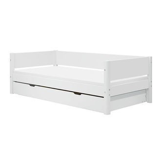 Flexa Enkeltseng m. Udtræksfunktion - 210x101x66,5 cm - Hvid