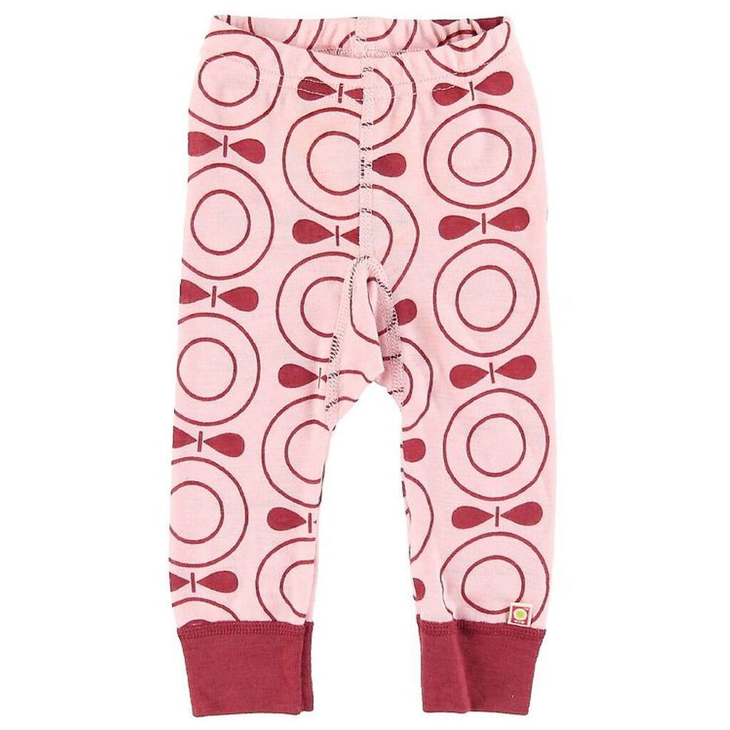 Katvig Leggings - Uld - Rosa m. Æbler