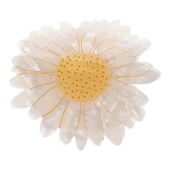 By Stær Hårklemme - Marguerit - Råhvid/Gul