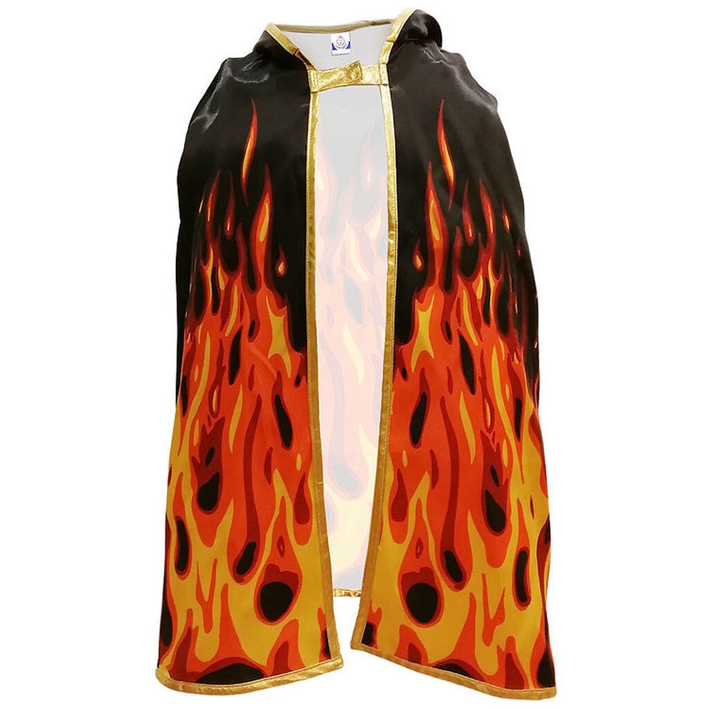 Liontouch Udklædning - Flamme-kappe - Sort/Orange/Gul