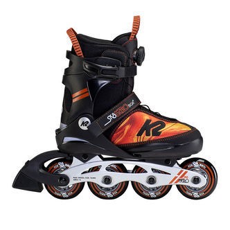 K2 Rulleskøjter - Hero Boa Alu - Sort/Rød/Orange - Inliner