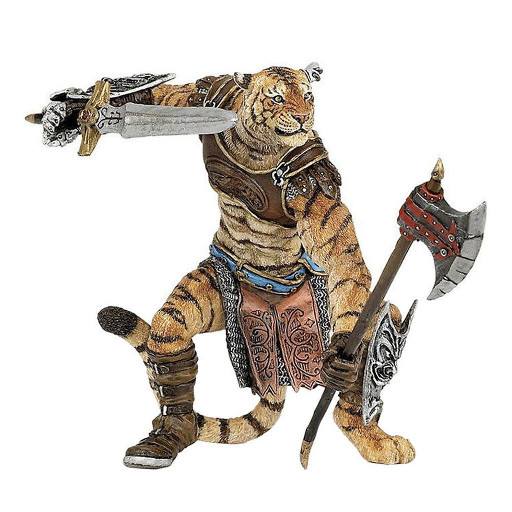 Papo Mutant Tiger m. Økse Og Sværd - H: 10 cm