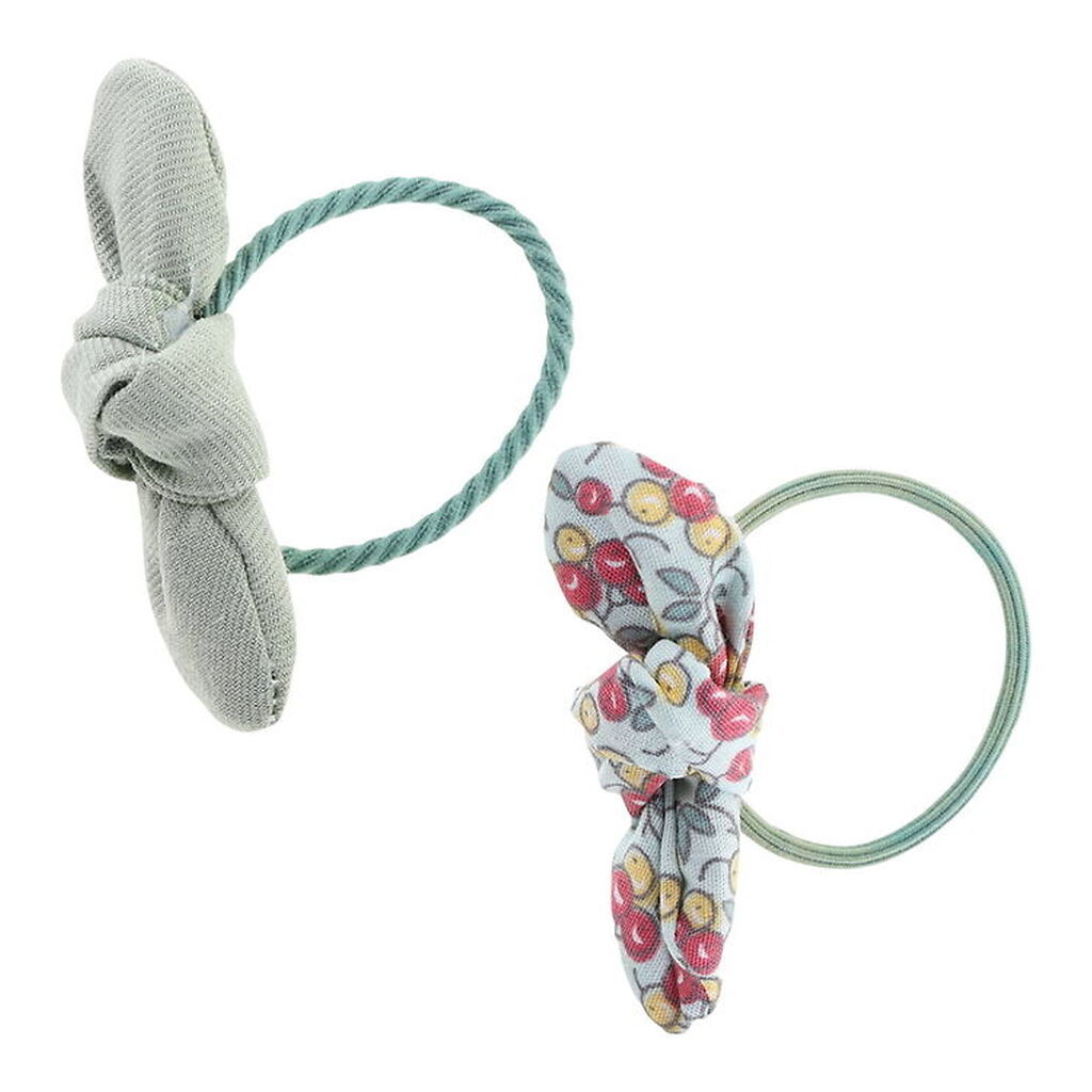 By Stær Hårelastikker m. Sløjfe - Leise - 2-pak - Grøn Mix