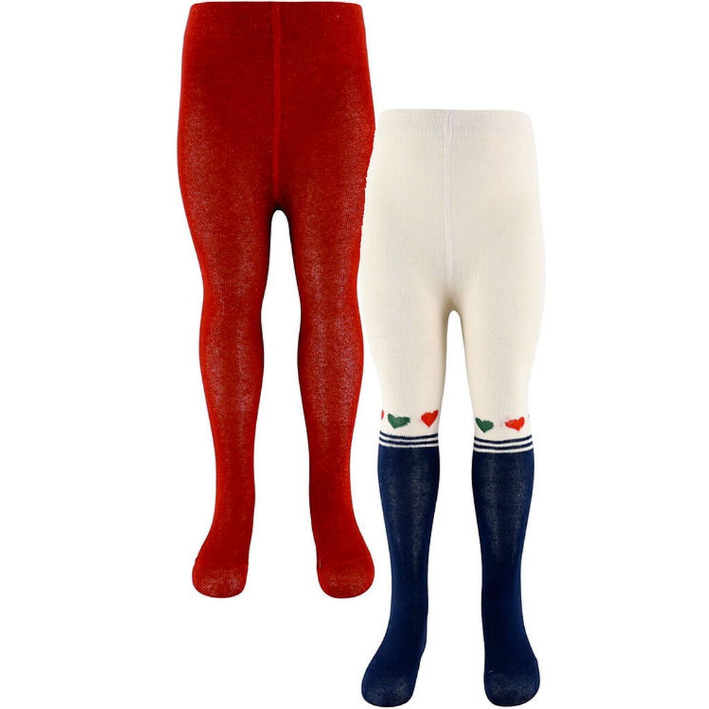 Konges Sløjd Strømpebukser - 2-pak - Heart Mix