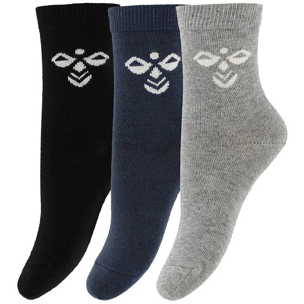 Hummel Strømper - HMLSutton - 3-pak - Sort/Navy/Gråmeleret