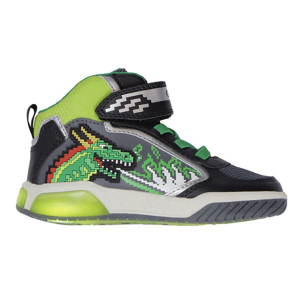 Geox Støvler m. Lys - J Inek B A - Sort/Lime