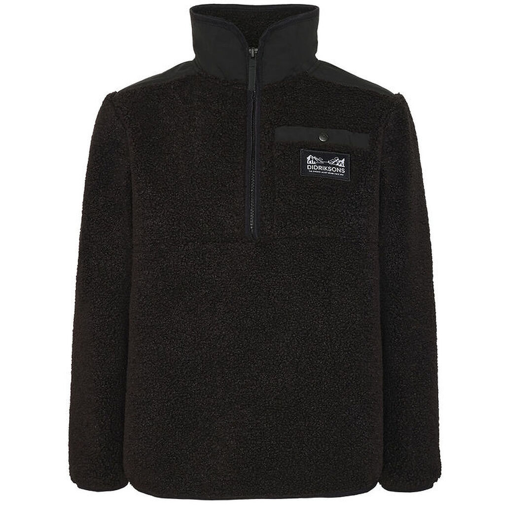 Didriksons Fleecejakke - Teddy - Exa Half Zip - Sort