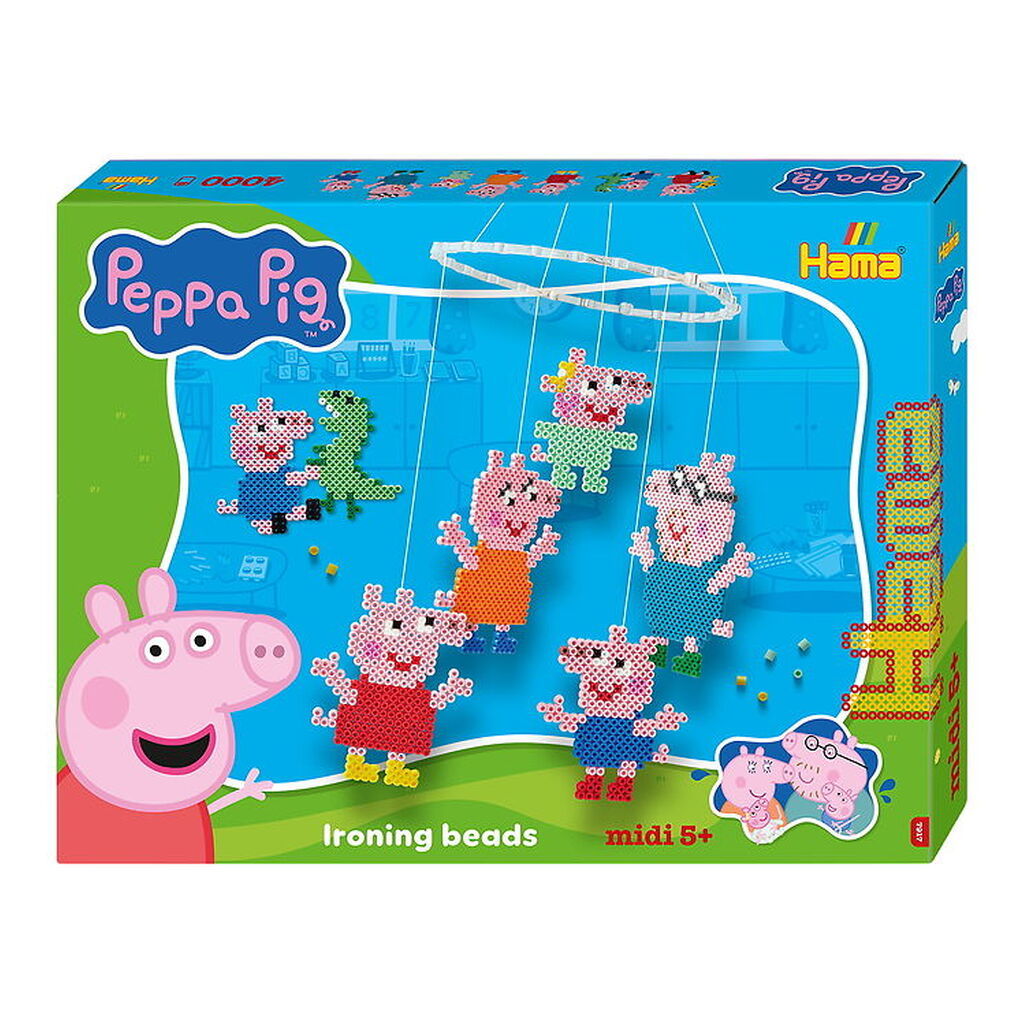 Hama Midi Perlesæt - Uro - Gurli Gris + Lillesøster Evie - 4000