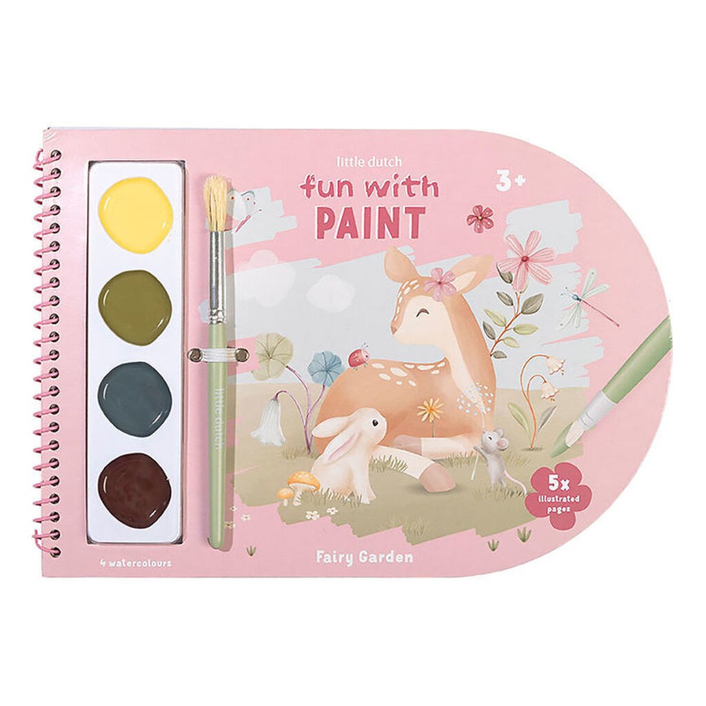 Little Dutch Vandfarve Malebog - Fairy Garden