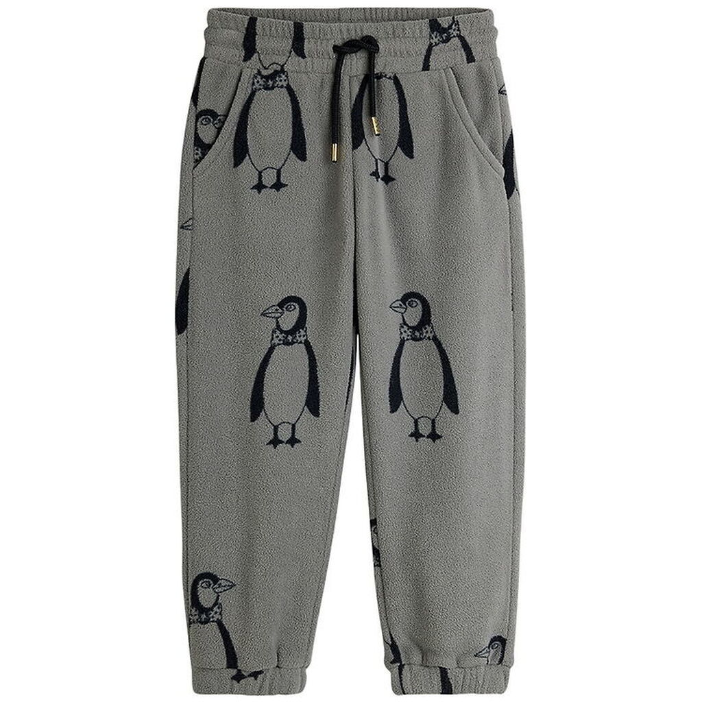 Mini Rodini Fleecebukser - Penguin - Grå