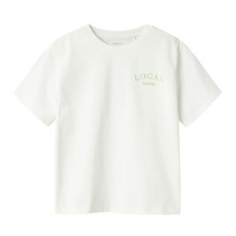 Name It T-shirt - NkfBoway - Cloud Dancer/ARCDIAN GREEN