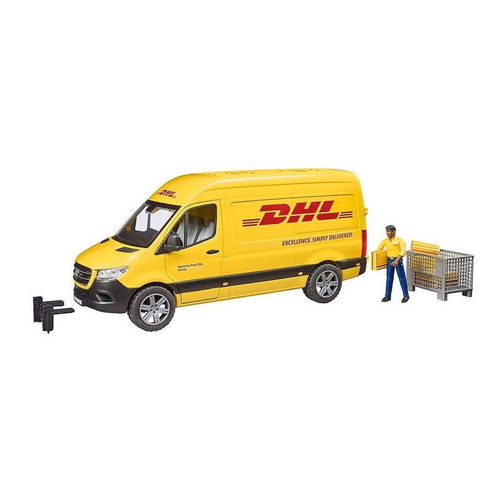 Bruder Bil - Mercedes Benz DHL Varebil m. Figur - 02671
