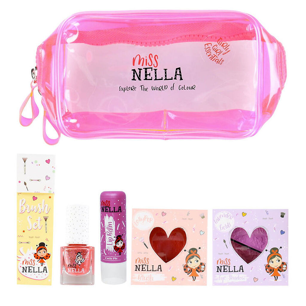 Miss Nella Sminketaske m. Indhold - Pink Glamorous Picks