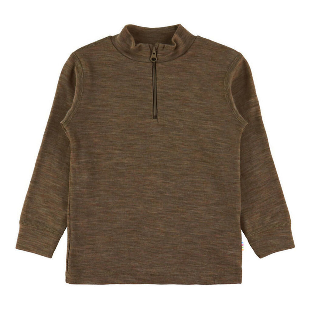 Joha Bluse - Uld/Silke - Brun Meleret