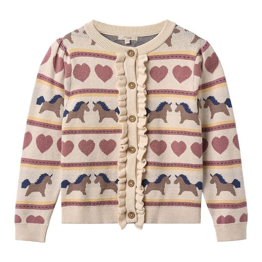 Fliink Cardigan - Strik - Viskoseblanding - Kino - Sandshell