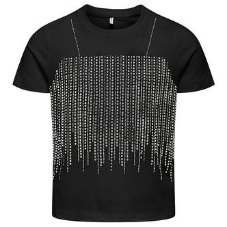 Kids Only T-shirt - KogBillie - Stone Top - Black/Rhinestone Sil