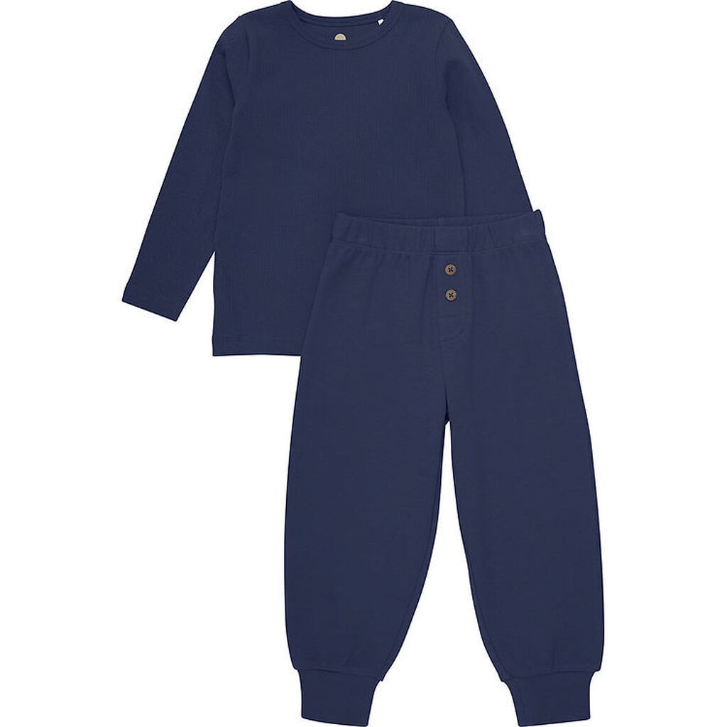 En Fant Nattøj - Sæt - Indigo Blue