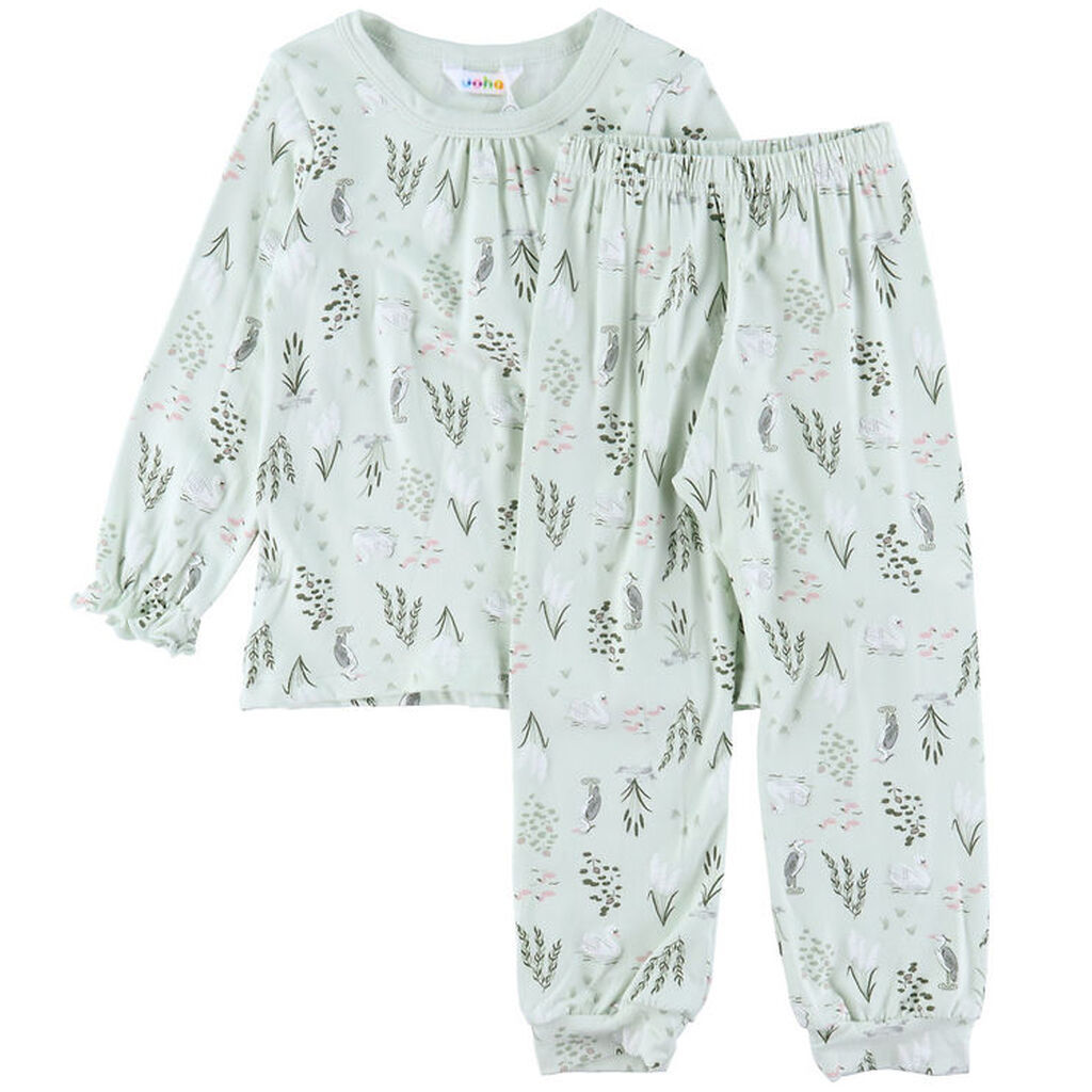 Joha Nattøj - Bambus - Mynte m. Svane