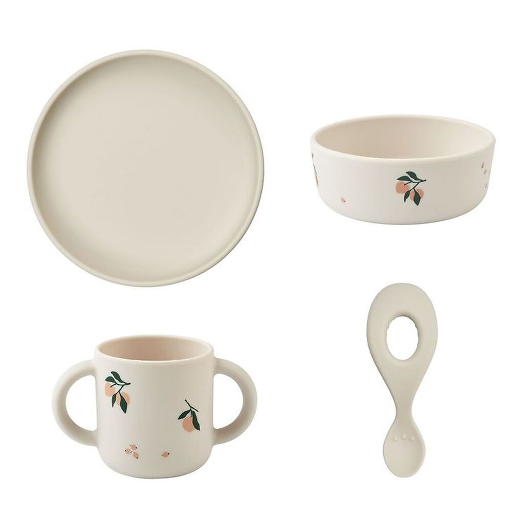 Liewood Spisesæt - Silikone - 4 dele - Vivi - Peach/Sea