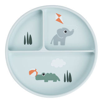 Done By Deer Stick And Stay Inddelt Tallerken - Playground - Blå