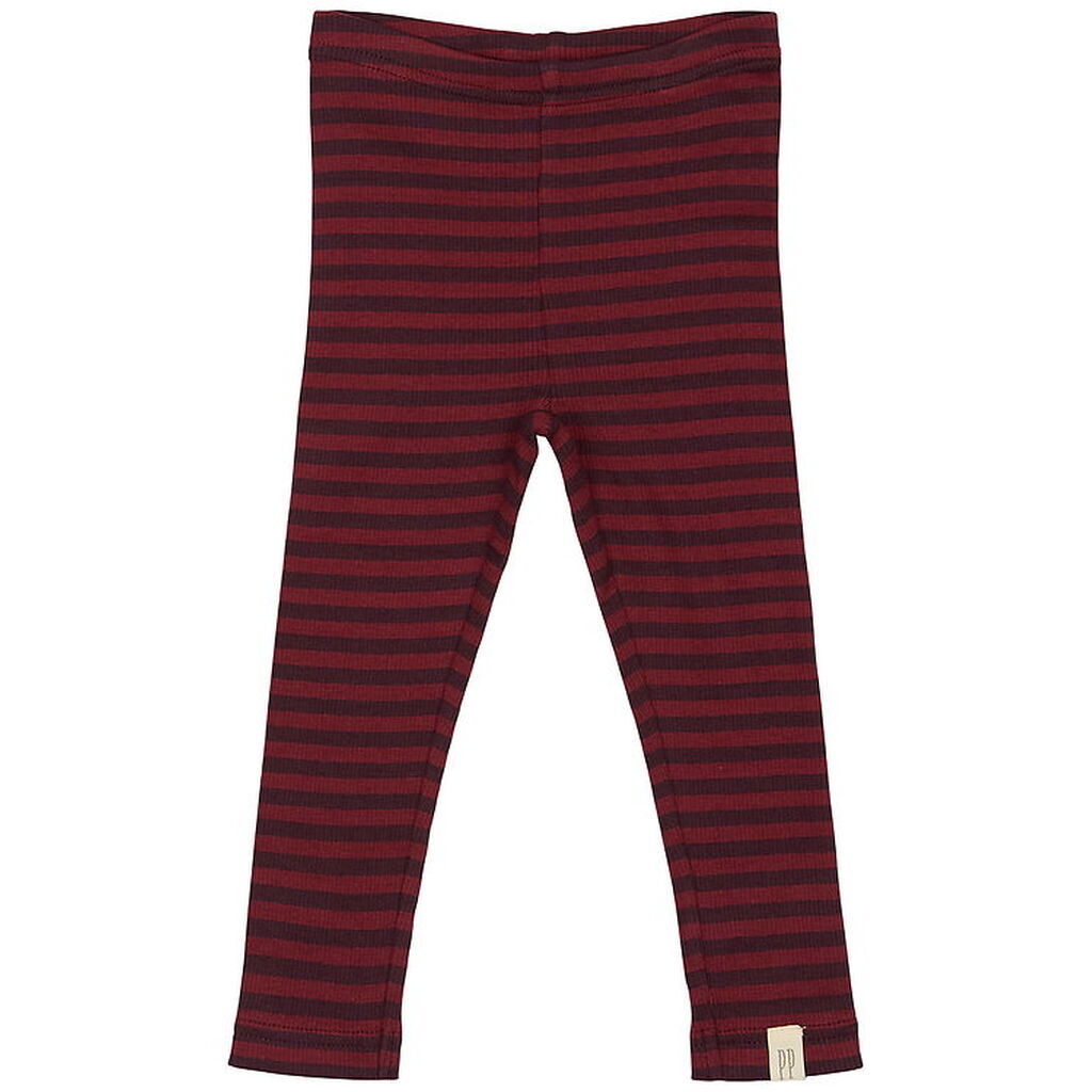 Petit Piao Leggings - Rib - Modal - Dark Grape/Biking Red