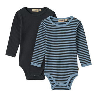 Wheat Body l/æ - Rib - 2-pak - Berti - Bright Blue Stripe