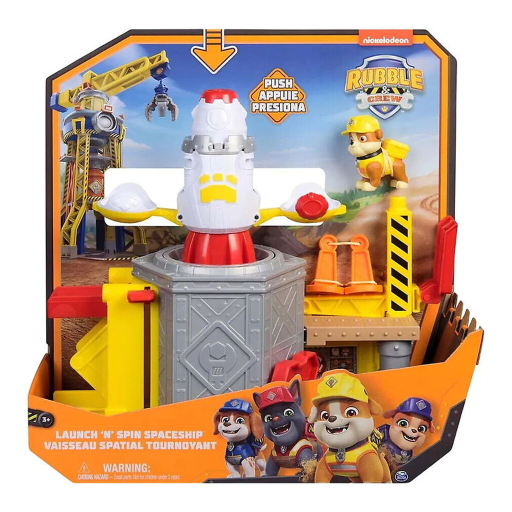 Rubble & Crew Legetøj - Paw Patrol - Launch N Spin Spaceship