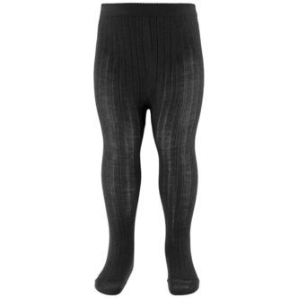 MP Strømpebukser - Uld - Rib - Sort