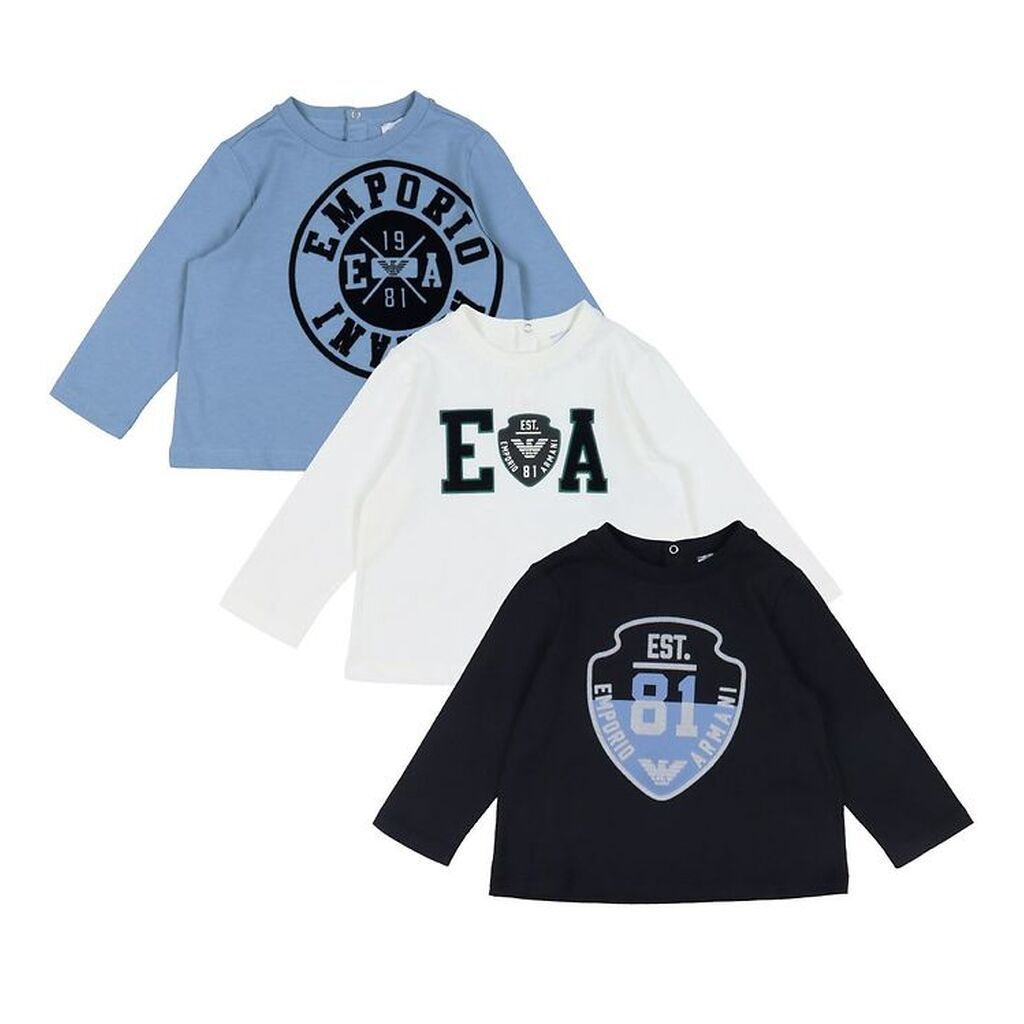 Emporio Armani Bluse - 3-pak - Blå/Hvid