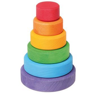 Grimms Trælegetøj - Stabletårn - Lille - 6 Dele - Multifarvet