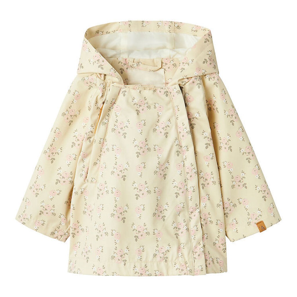 Lil' Atelier Jakke - NbfGerda - Bleached Sand m. Blomster