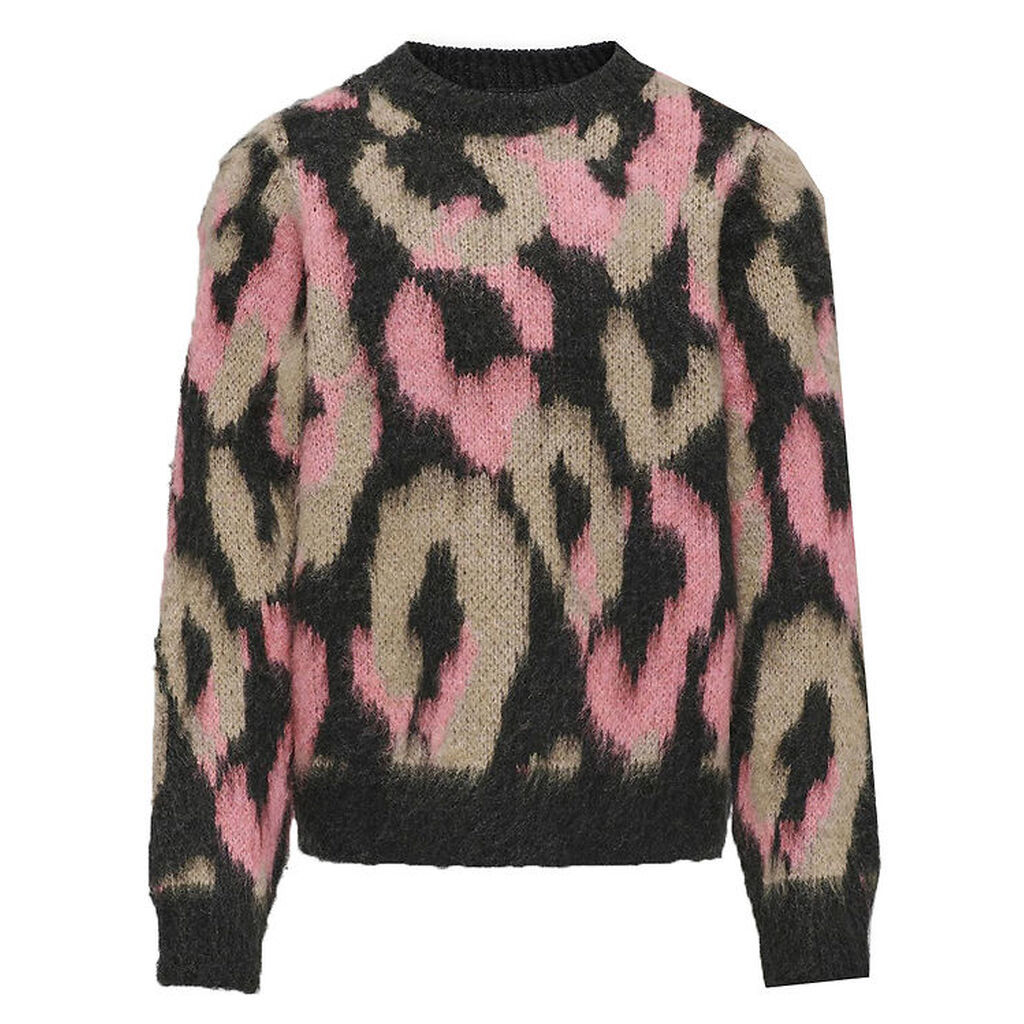 Kids Only Bluse - Strik - KogWild - Pirate Black/Salmon Rose + C