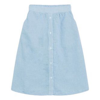 Grunt Nederdel - Joan Check Midi - Lys Blå m. Tern