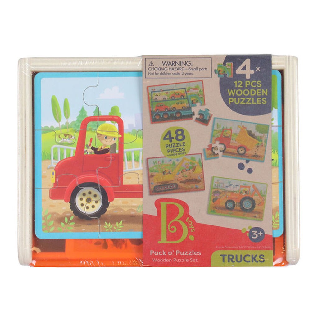 B. toys Puslespil - 4x12 - Arbejdskørertøjer