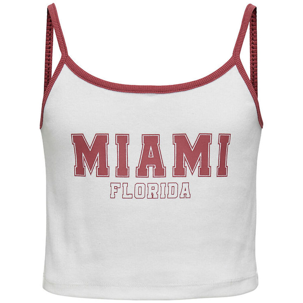 Kids Only Top - Rib - KonVikka - Bright White/Ruby Wine + Print