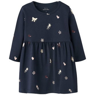 Name It Kjole - NbfVandora - Navy Blazer/Flowers And Hearts