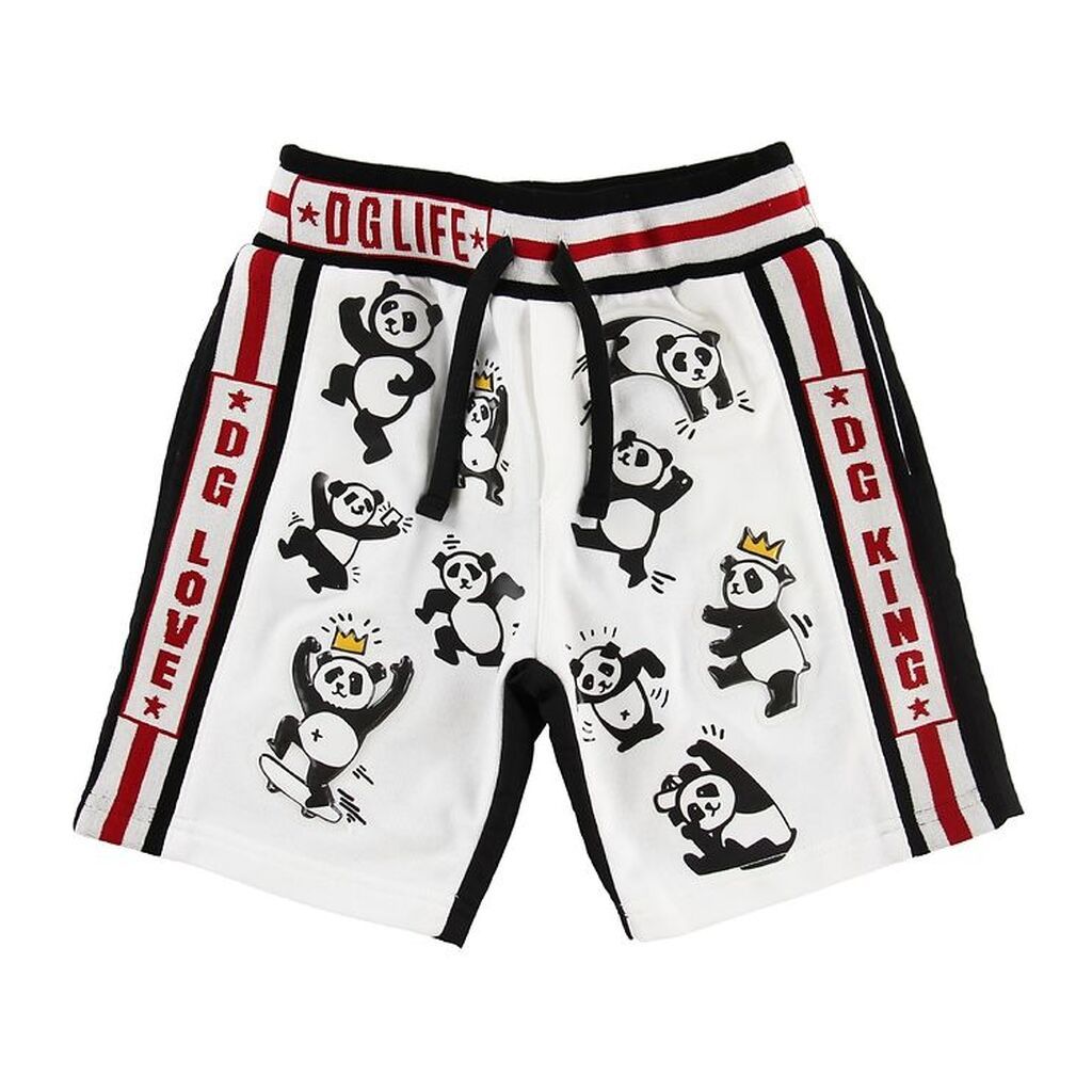 Dolce & Gabbana Shorts - Sweat - Sort/Hvid m. Pandaer