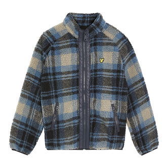 Lyle & Scott Fleecejakke - Jacquard Sherpa - Navyternet