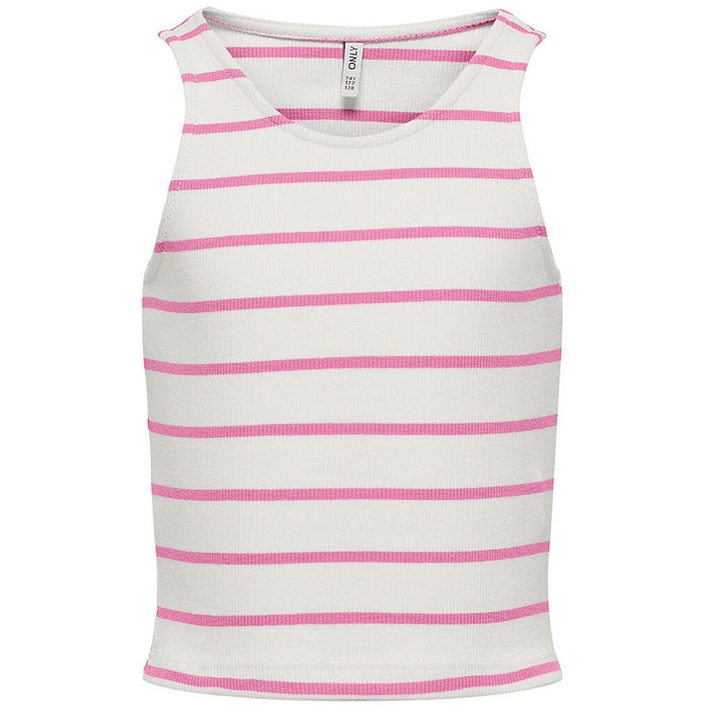 Kids Only Top - Rib - Short - KogNessa - Cloud Dancer/Fuchsia Pi