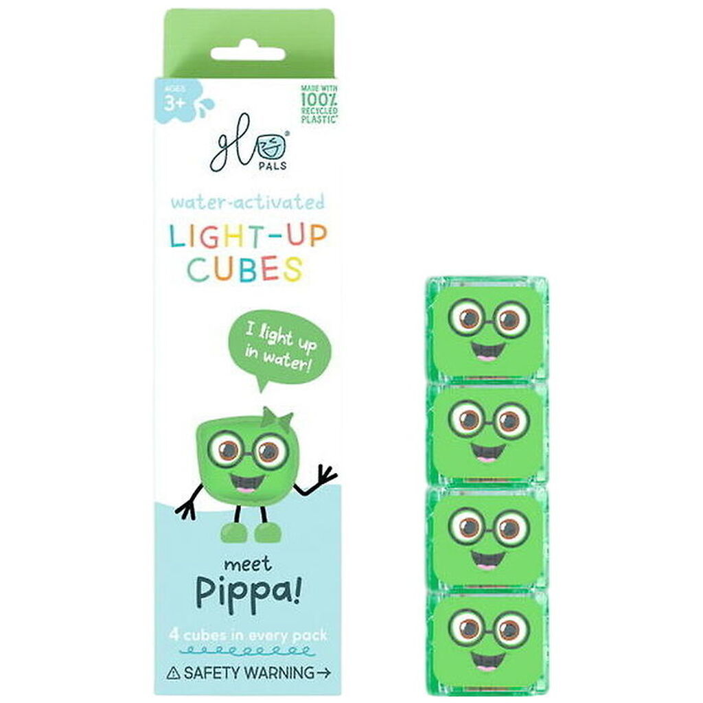 Glo Pals Sansekuber m. Lys - Pippa - 4 stk. - Grøn