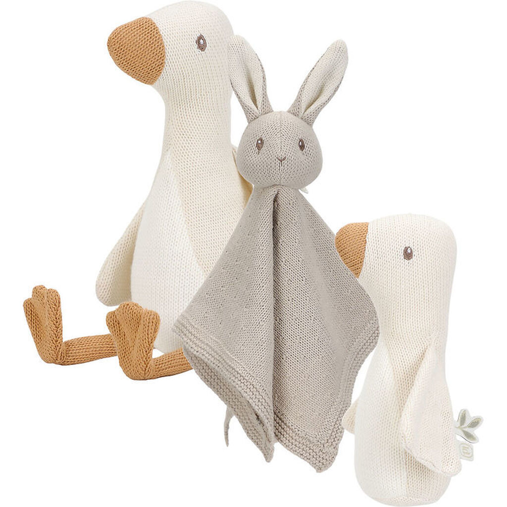 Little Dutch Gaveæske - 3 Dele - Strik - Kanin/Ænder - Hvid