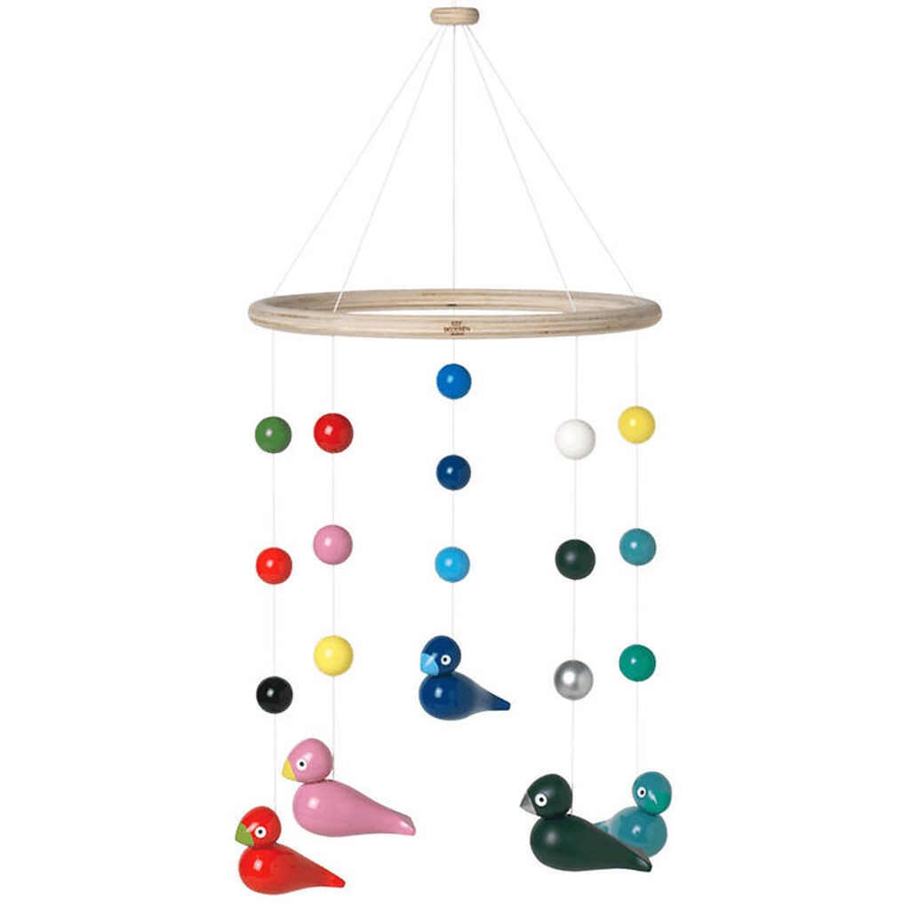 Kay Bojesen Uro - Ø 21 cm - Træ - Multifarvet m. Sangfugle